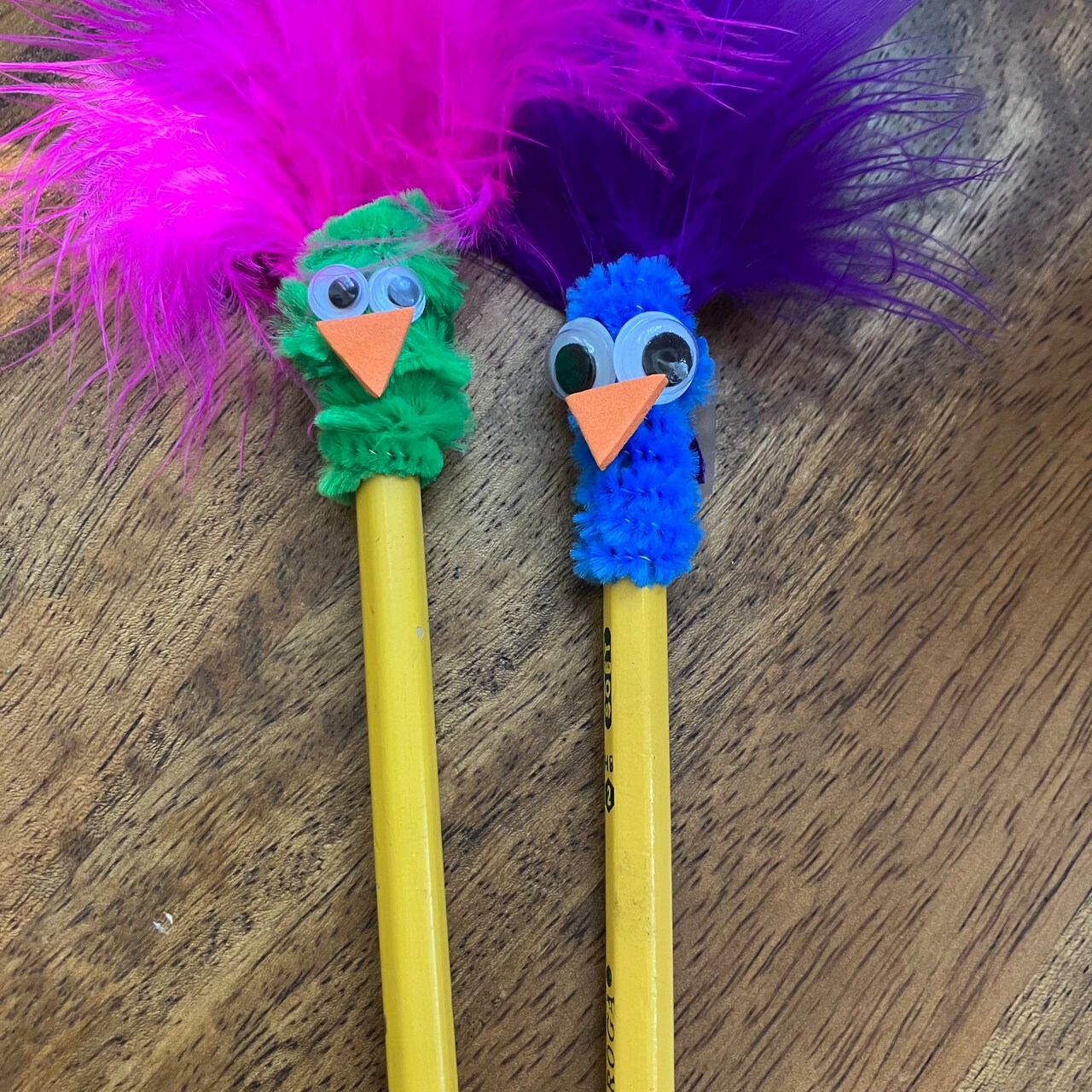 Duct Tape Pencil Pouch and Birdie Pencil Toppers